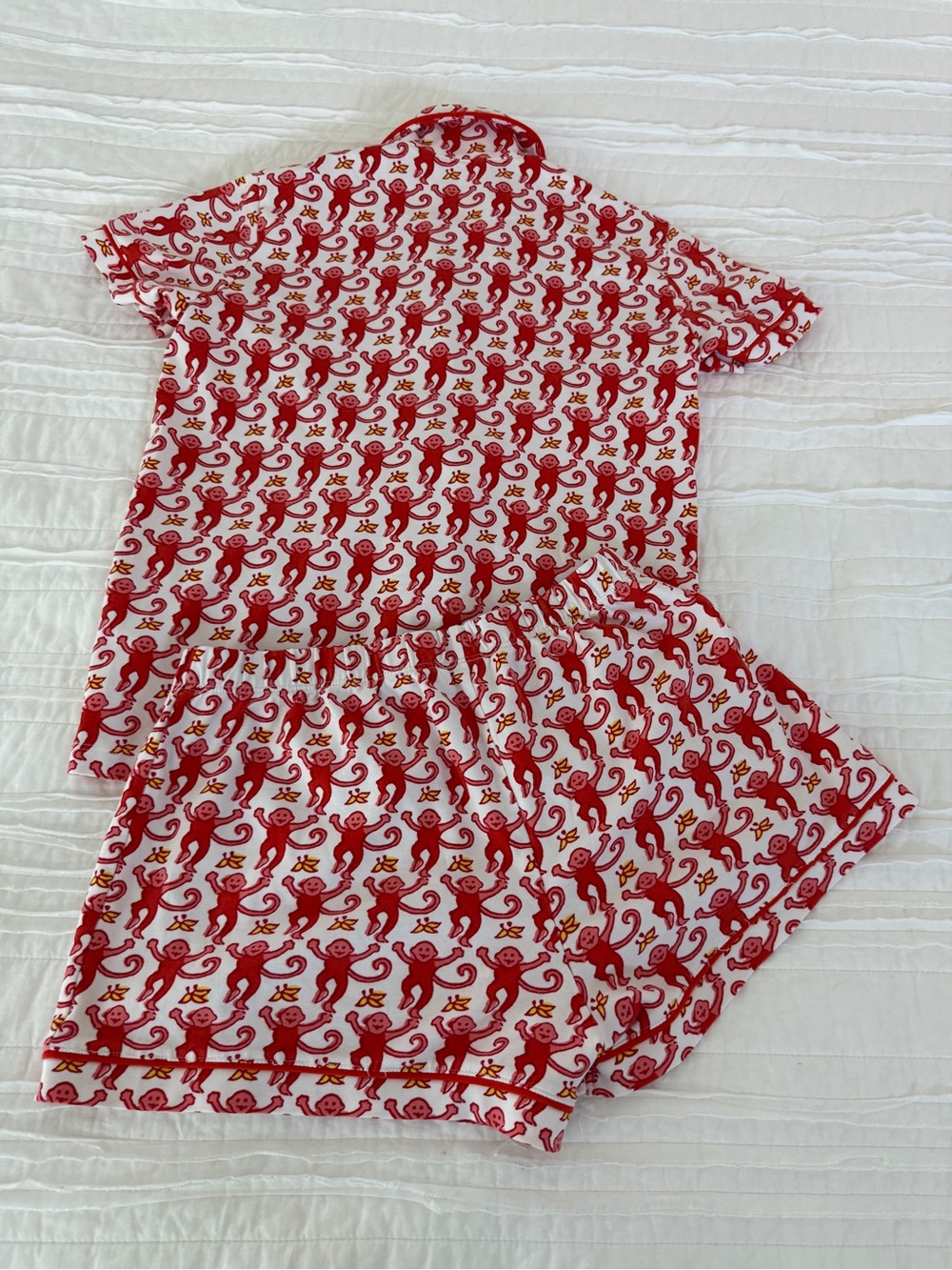 Roller Rabbit Red Monkey Short Pajama Set XS - Picture 3 of 4